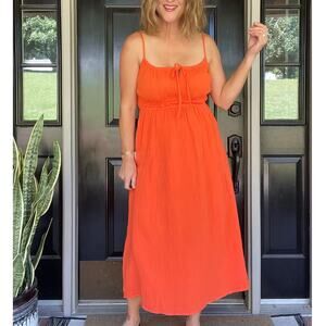 Orange Midi Dress
